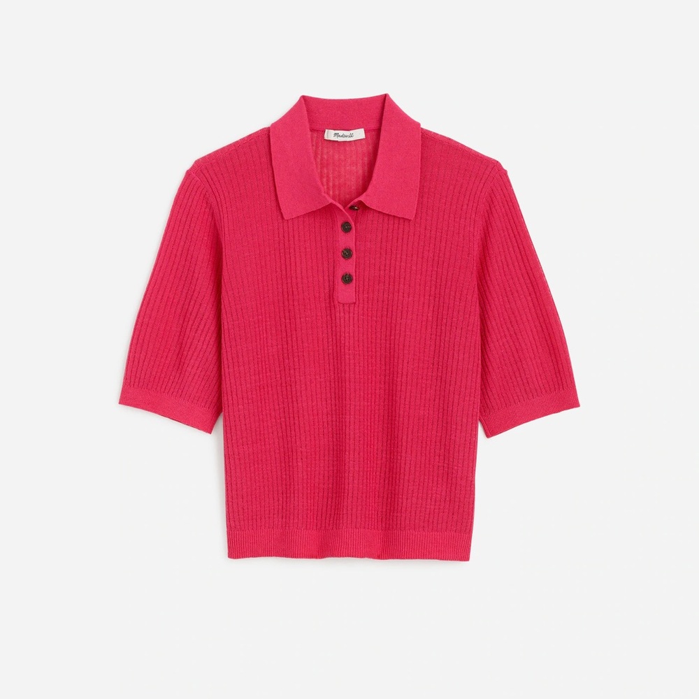 NWT Madewell Short-Sleeve Polo Sweater Tee